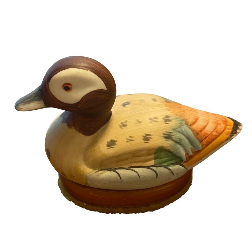 Vintage Ceramic Mallard Duck Lint Brush
